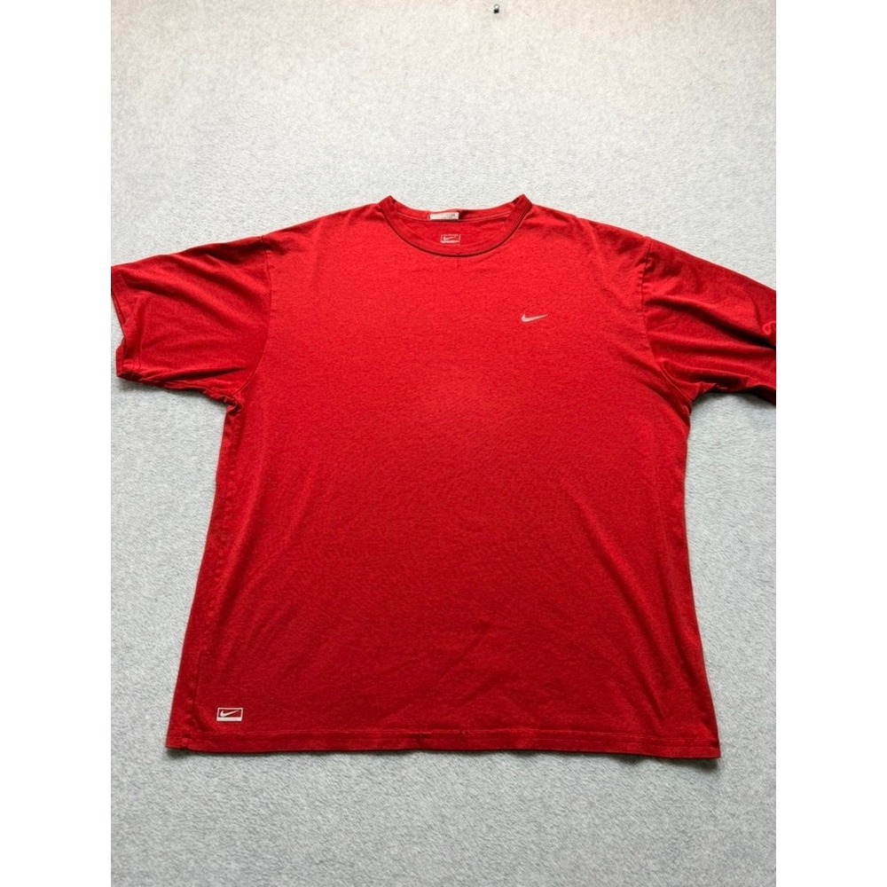 Nike Performance Mens Red Short Sleeve Crewneck T-Shirt Swoosh Logo Size L